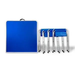 MESA PLEGABLE DE ALUMINIO (60*120CM) + 4 SILLAS DE METAL