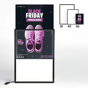 CAJA DE LUZ ALUMINIO ULTRA SLIM A3 BLACK 12V